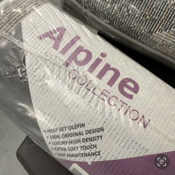 Alpine Collection Grey Black White Curved Circle Lines Mat Rug 2’ x 3’ Set of 2 - Picture 5 of 5